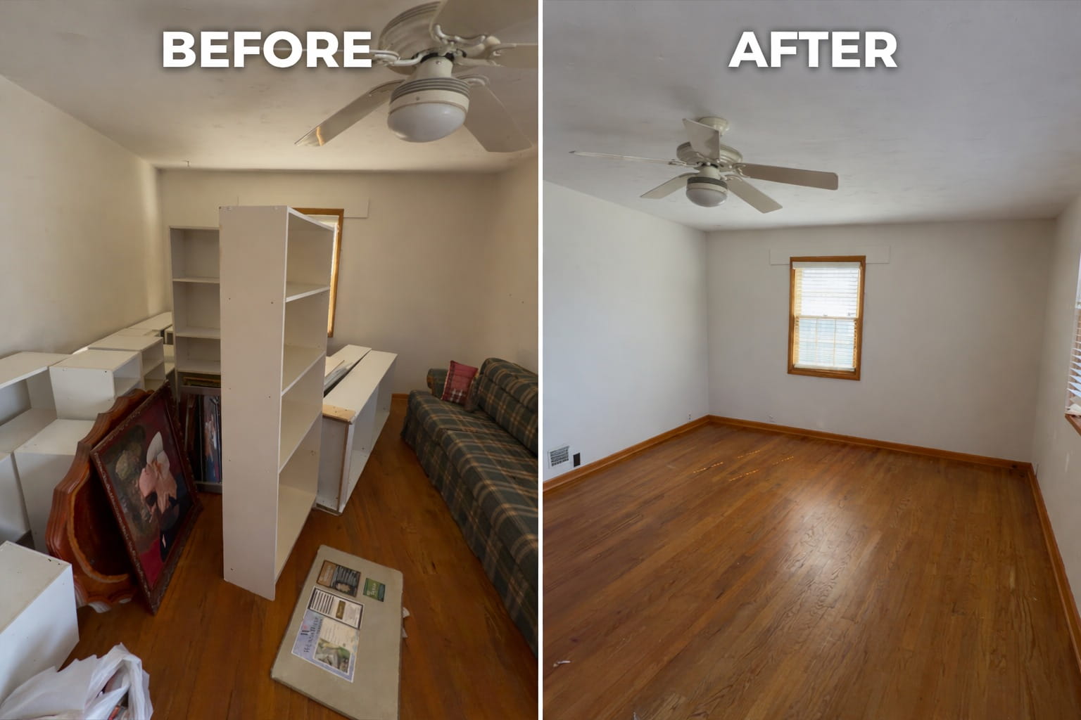Property cleanout job in Omaha, NE with furniture and household items removed